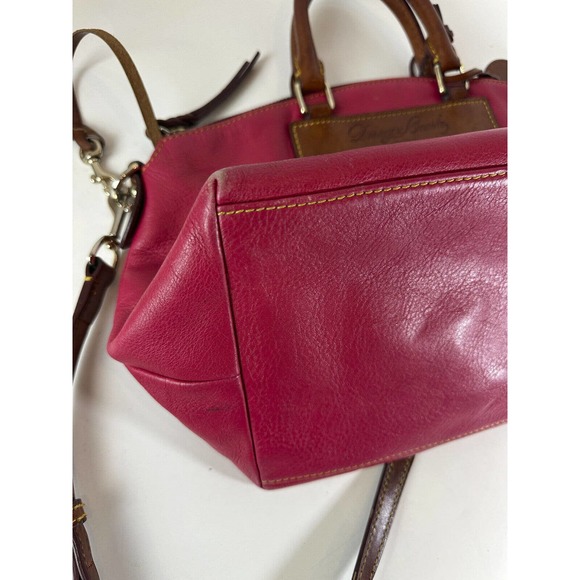 Dooney & Bourke Genuine Florentine Vacchetta Leather Domed Satchel Handbag Purse - Picture 10 of 16